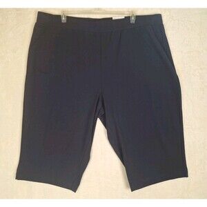 NEW Croft & Barrow Women's Skimmer Pants Size 3X Navy Blue Comfort Waist Cotton